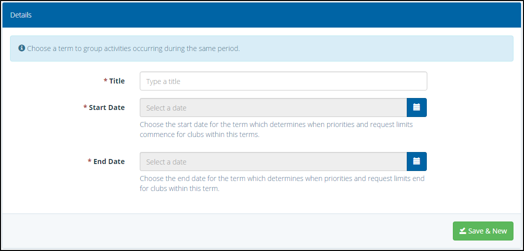 Club Terms